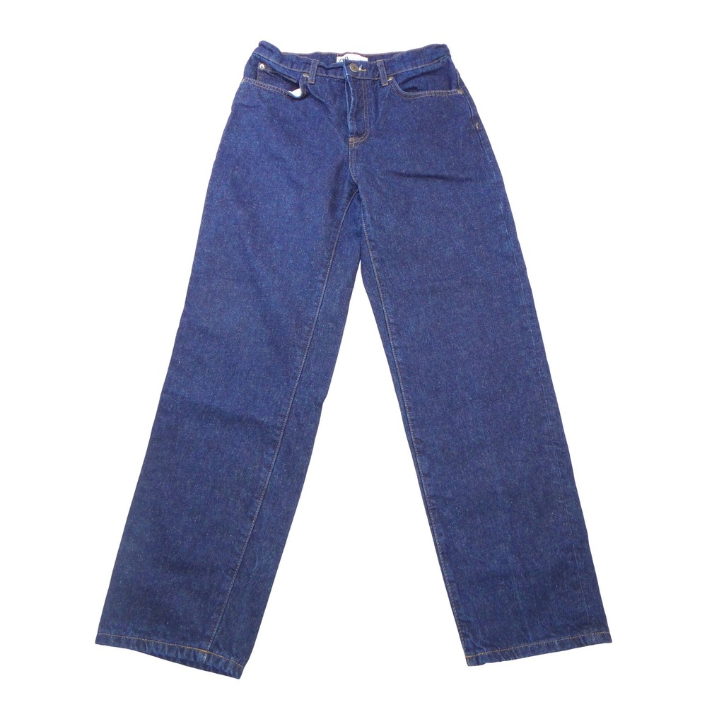 Zara Womens High Rise Straight Leg Jeans‎ Dark Indigo Blue Size 6 MEX 28